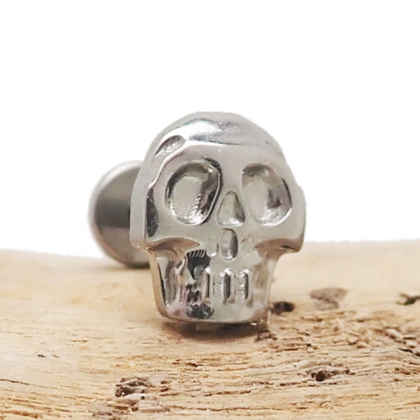 Skull Push Fit Implant Titanium Flatback Piercing 20g, 18g, 16g, 14g