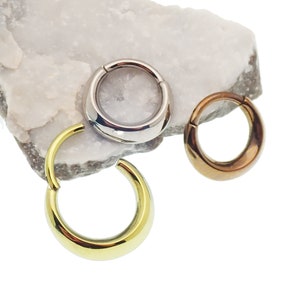 16g hypoallergenic implant titanium clicker,  septum, daith ring, helix piercing, eternity hoop piercing, silver, gold, rose gold etc
