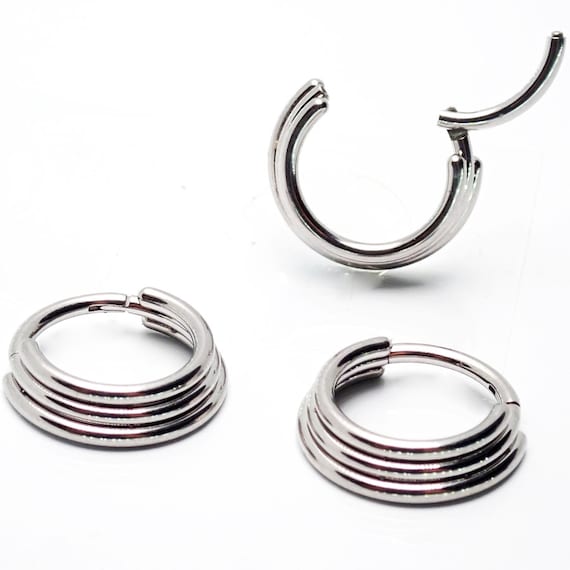 Implant Grade Titanium Triple Layer Hinged Clicker Hoop Implant Grade Titanium Triple Layer Hinged Clicker Hoop