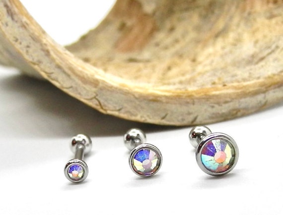 3pc Value Pack 3mm-4mm-5mm Prong Set Gem Tragus Helix Cartilage Ring 16g 1/4" 3pc Value Pack 3mm-4mm-5mm Prong Set Gem Tragus Helix Cartilage Ring 16g 1/4"