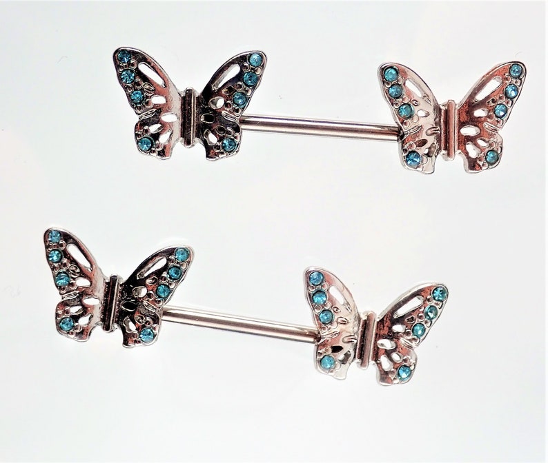 butterfly nipple rings