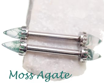 Anneaux de barre de mamelon conique 5 mm pour implant en titane MOSS AGATE - Implant en titane 12G 14G, industriel, haltère