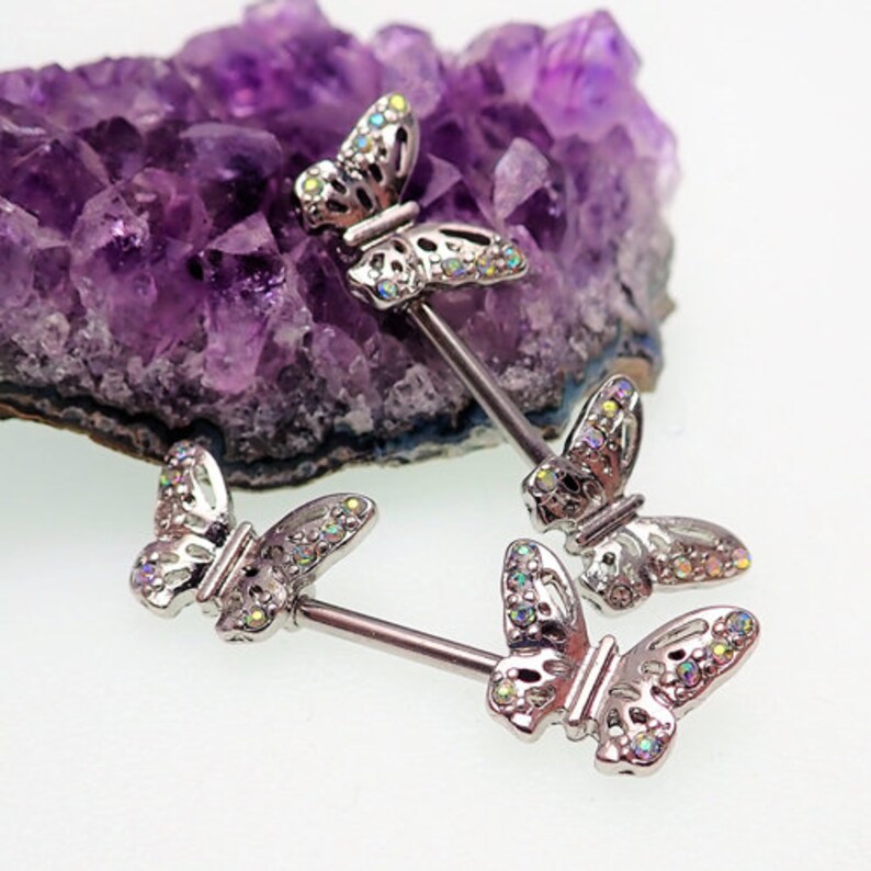 butterfly nipple rings