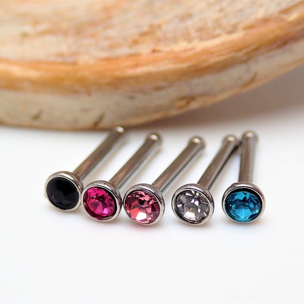 18g -1.0mm 316L surgical steel nose stud bones ball end nose ring flat nose 5 stud combo set