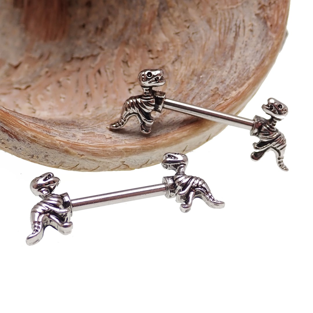 14G Mini Trex Dinosaur Nipple Ring Barbells Surgical Steel Barbell 12mm 1 2 1.6mm Barbells Etsy Australia