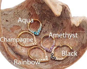 Gold PVD Titanium Heart Clicker: Daith, Septum, Helix Piercing (16g)