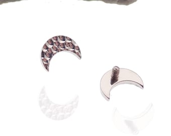 Hammered Moon Implant Titanium Internally Threaded Top Only 16g, 14g