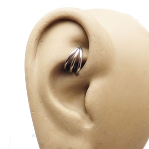 Triplo Hoop 8 mm, 10 mm Titanium Clicker · Cartilagem, Conch, Daith, Hélice, Lábio, Septo ·rook 16g