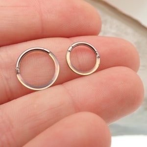 implant titanium Photochromic inlaid  hinged Clicker · Septum, Helix, Daith ,Conch · 16g , more metal colors!