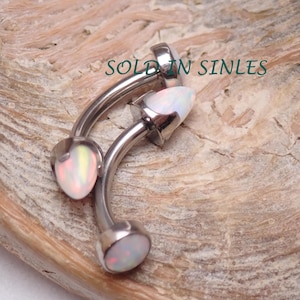 16G Curved Barbell Piercing Jewelry - 1/4 Inch 6mm Surgical Steel Eyebrow Rings (3 Piece Set)