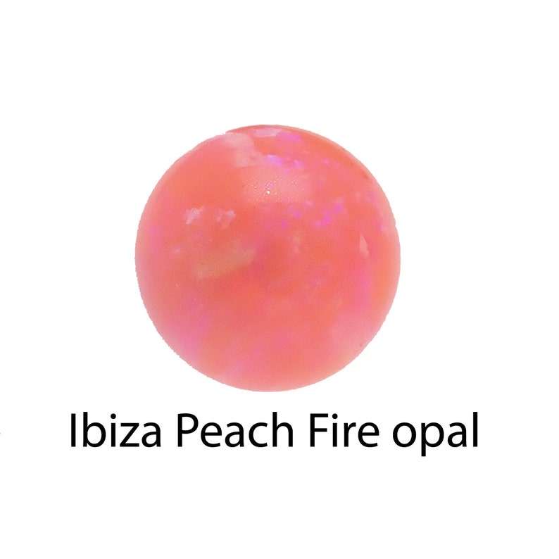 Opal 5mm Internally Threaded Titanium Ball Fits True 14g Bar, Stem, or Flatback one Ball Only Ibiza Peach
