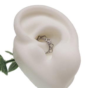 Lotus Oval Surgical Steel Clicker 16g, daith, septum,honged clicker piercing