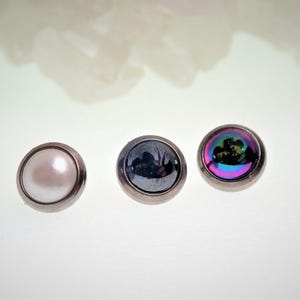 14G titanpärlemorskimrande invändigt gängad skruvtoppsfäste (dermal, buk, industriell, 14g)
