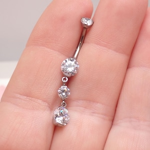 Implantaat titanium druppelvormige navelpiercing, hypoallergene piercing 14 g 11 mm