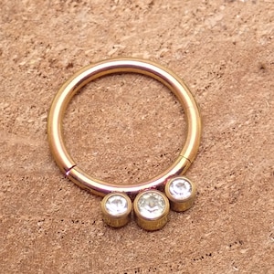 Implant titanium Rose Gold septum daith clicker, 16g  piercing clicker  8mm / 10mm