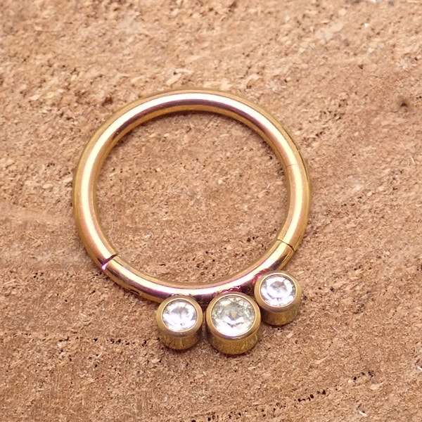 Implant titanium Rose Gold septum daith clicker, 16g  piercing clicker  8mm / 10mm
