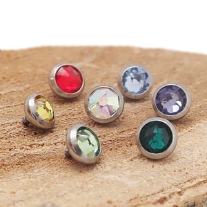 16g Implant-Grade  titanium 4mm internally threaded replacement loose Tops CZ