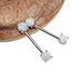 white Fire Opal Nipple rings 14g (1.6) 14mm (9/16') or 12mm (1/2') surgical steel barbells