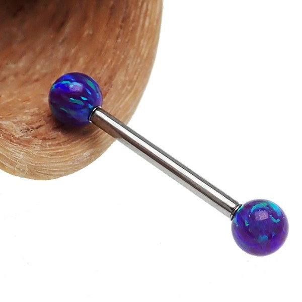 Sleepy Lavender Opal Ball Internally Threaded Implant Titanium Nipple Bars 14g, 12g