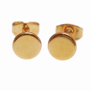 3mm, 4mm, 5mm, Silver, Black, or PVD Gold Implant-grade Titanium flat round disc earring, 100% Hypoallergenic 20g image 6
