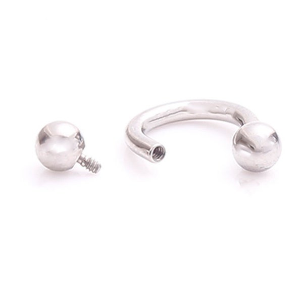 Titanium horseshoe circular ring, internally threaded implant titanium piercing, septum, lip, helix 14g or 16g