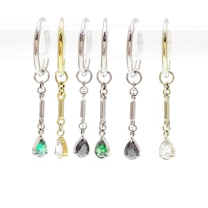 Implant Grade Titanium 20g Hoops with removeable CZ drop Charm dangle · Earrings · 20g, hypoallergenic