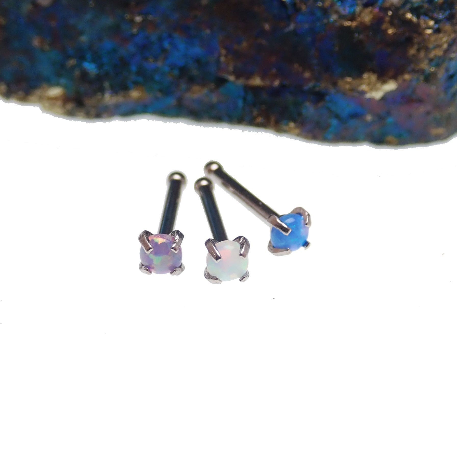Nose Bone Stud Cabochon Opal Set 316L Surgical Steel Nose Ring Piercing Nose Bone Stud Cabochon Opal Set 316L Surgical Steel Nose Ring Piercing