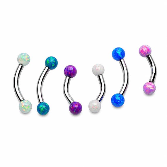 Internally threaded implant titanium, fire opal titanium Daith Piercing,16G Curved Barbell,Rook Earring,Cartilage,Helix,Eyebrow,3mm opal