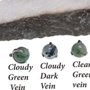 Single Moss Agate 14g natural stone replacement ball titanium prong base 5mm internally threaded