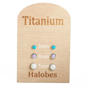 pic & mix ,Implant grade titanium earrings 3 pairs gift set, Cabochon Fire Opals ,Hypoallergenic titanium - For Sensitive Ears- gift box