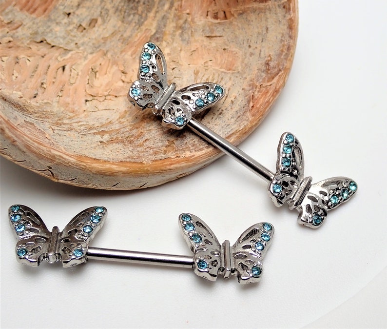 butterfly nipple rings