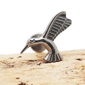 Humming bird Internally Threaded, Implant Titanium Flatback Piercing 18g, 16g, 14g, helix , cartilage piercing