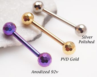 Implant Titanium Geo Push Fit Threadless barbell,16g, 14g, 12g