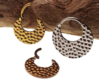 Hammered titanium  Clicker ,Implant Grade Titanium Clicker 16g septum, daith, 8mm , 10mm