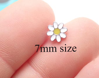 Daisy Flower Push Fit Threadless Implant Titanium Flatback 20g, 18g, 16g, 14g