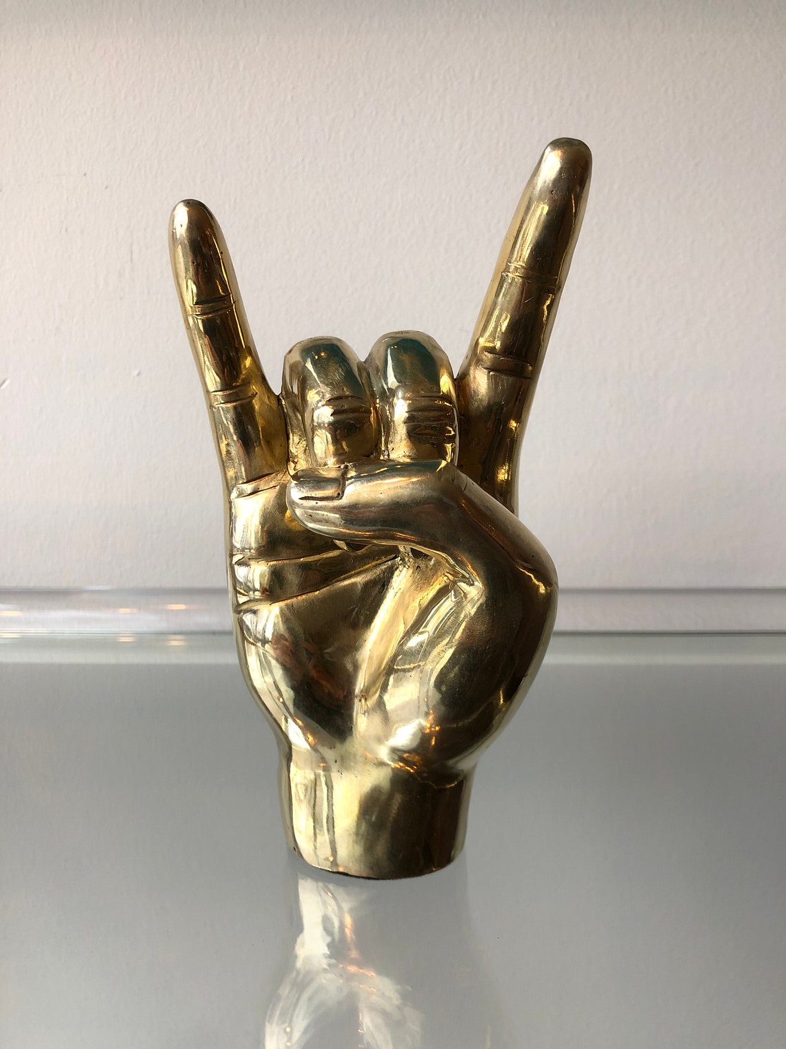 Horns Up or Hook 'Em Brass Hand Sculpture Etsy
