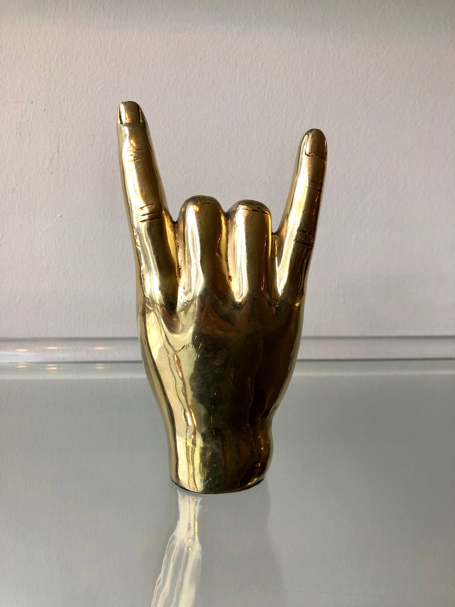 Horns Up or Hook 'Em Brass Hand Sculpture Etsy