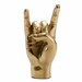 The 'Rock On', 'Horns Up' or 'Hook 'Em, Horns' Hand Sign Sculpture in Brass 