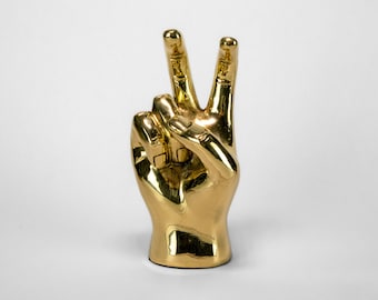 Pony Ears Hand Sign Sculpture in Brass