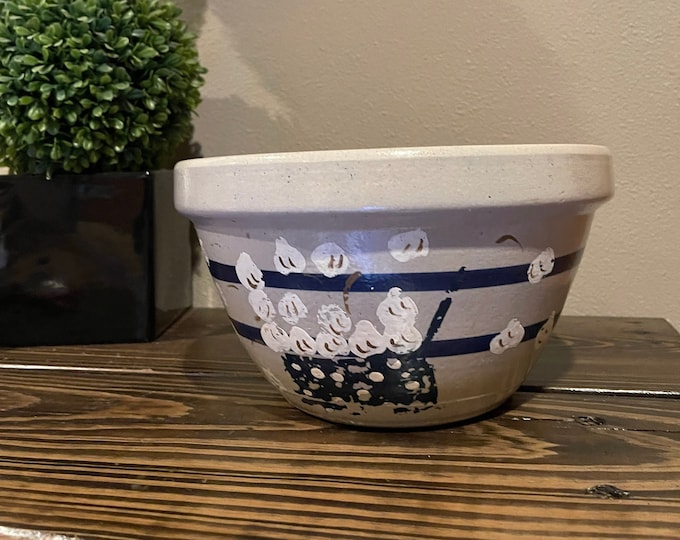 Robinson Ransbottom Country Crocks U.S.A. #303 Mixing Bowl 1983 Roseville Ohio Robinson Bansbottom Pottery Company Popcorn Bowl Stoneware