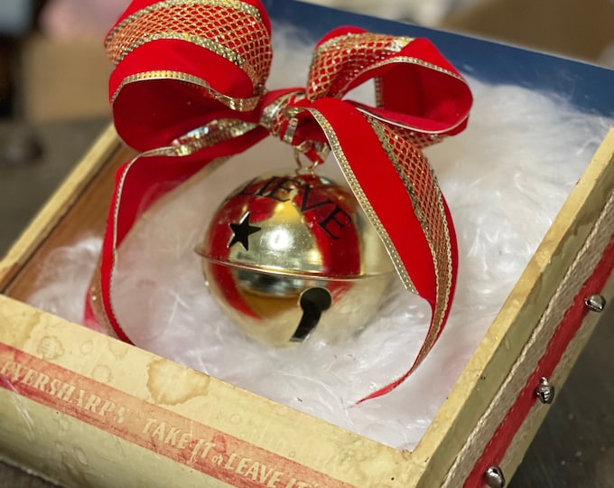 Vintage Polar Express Sleigh Bell Jingle Bells Believe & Polar Express Ticket One of a Kind