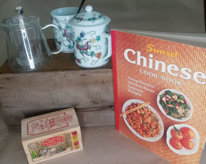 Chinese Teaposy Giftset with Chinese Cookbook, Sugar and Creamer Set