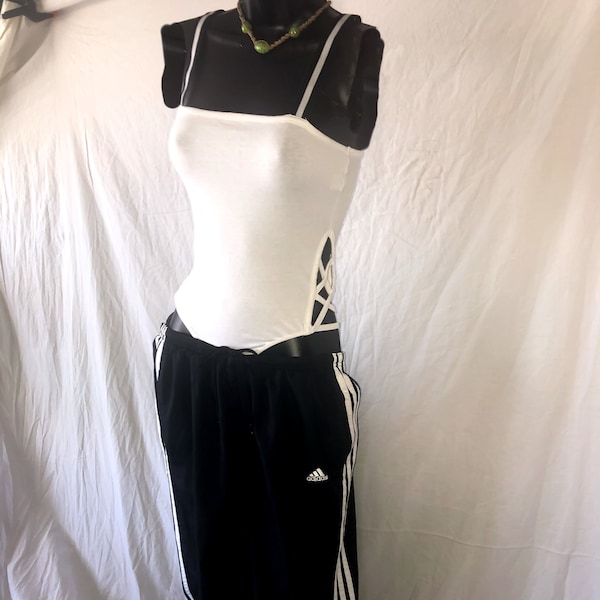 Vintage 90s Lisa Left Eye Lopes style outfit Bodysuit Size S, Pants Size L