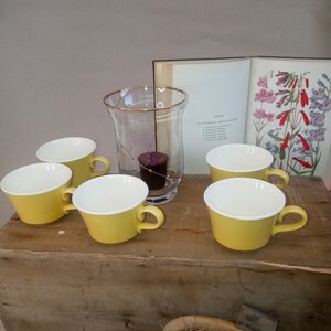 Mid Century Vintage Dandelion Yellow Lipton Tea Cups Made in USA