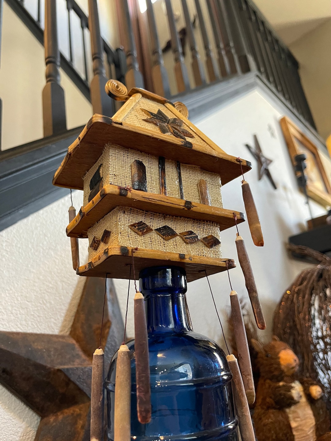 Buy Handmade Vintage Tiki Hut Bamboo Memorial Wind Chime Phillipines Online  in India