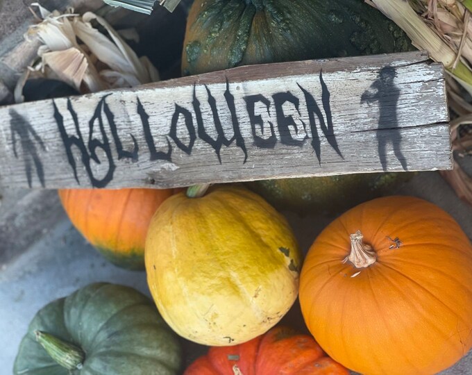 Authentic Barnwood Halloween Sign Zombies Primitive