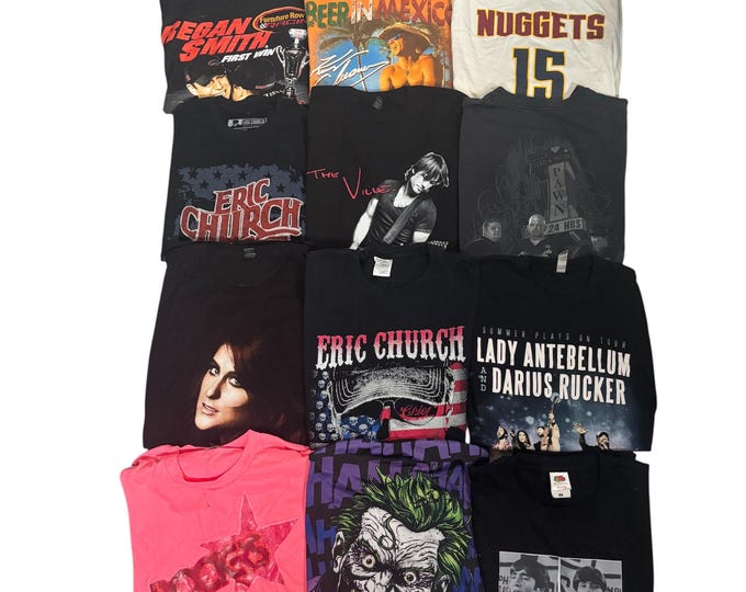 Vintage Estate Sale T Shirts Y2K 90s to 2000s Choice of One Joker, Denver Nuggets, Country Music, the Beatles, LOT 48