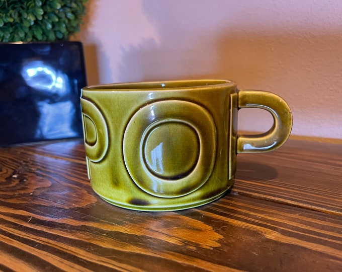 Green Large Coffee Mug or Soup Bowl Says "POP" Made in Japan 1940s