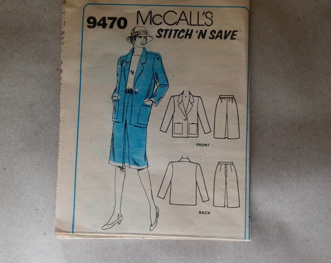 McCALL's STITCH 'N SAVE Vintage Sewing Pattern 9470