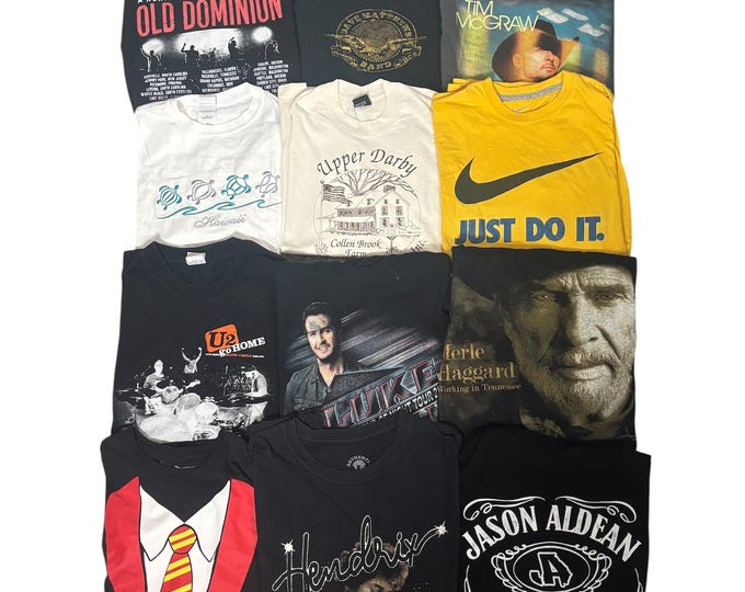 Vintage Estate Sale T Shirts Y2K 90s to 2000s Choice of One Harry Potter, Hendrix, Upper Darby, Hawaii, Nike, U2, Country Music, LOT 50